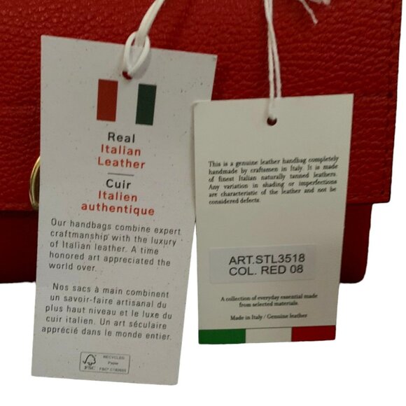 Made In Italy Leather Crossbody With Metal Chain - Picture 5 of 9